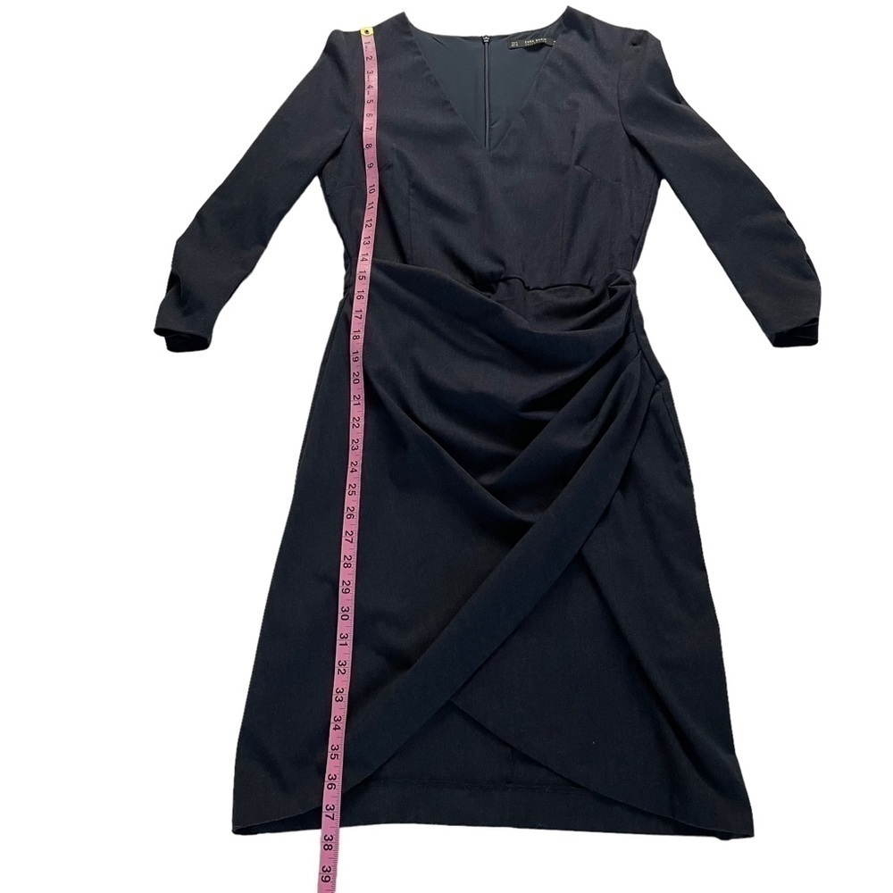 Zara Basic V Neck Ruched Side Dress - Picture 10 of 11